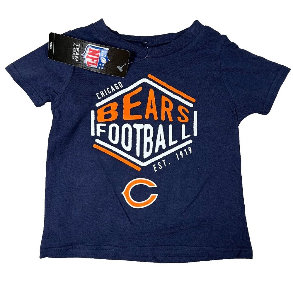 Outer Stuff Kids 12M Blue Chicago Bears Football Short Sleeve Crew Neck Tee‎ NWT